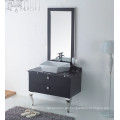 Schwarz Silber auf dem Boden Modern gespiegelt Edelstahl Badezimmerschrank (JN-88815)
